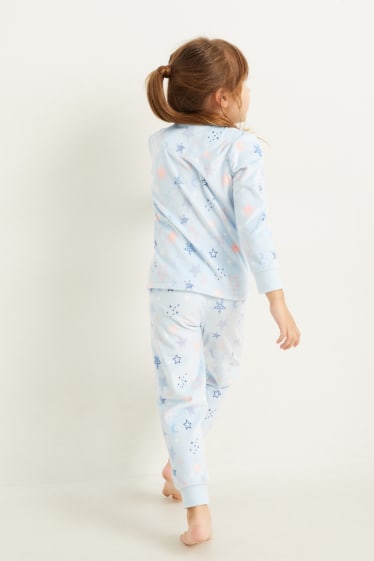 Kinder - Winterpyjama - 2 teilig - gemustert - hellblau