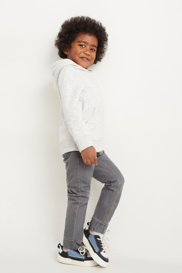 Dzieci - Wielopak, 4 pary - ocieplane dżinsy i ocieplane spodnie - straight fit - ciemnoniebieski / szary