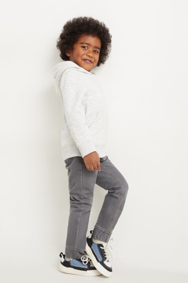 Kinderen - Set van 4 - thermojeans en thermobroek - straight fit - donkerblauw / grijs