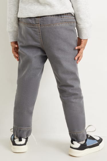 Enfants - Lot de 4 - Jean chaud et pantalon chaud - straight fit - bleu foncé / gris