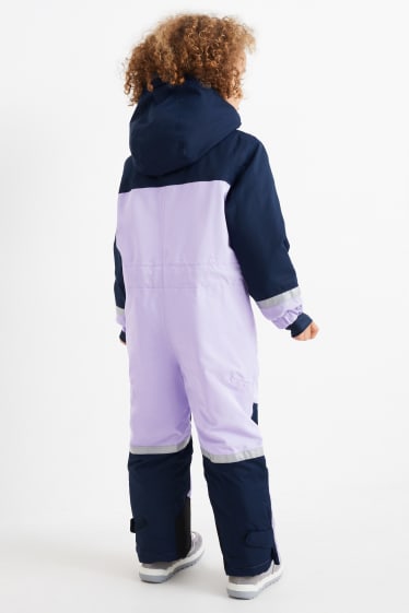 Kinder Mädchen - Skianzug mit Kapuze - wasserdicht - hellviolett