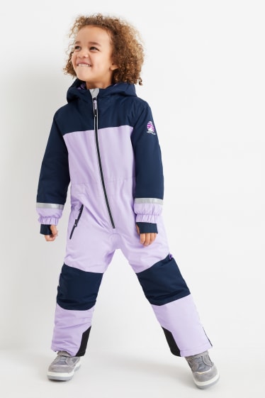 Kinder Mädchen - Skianzug mit Kapuze - wasserdicht - hellviolett