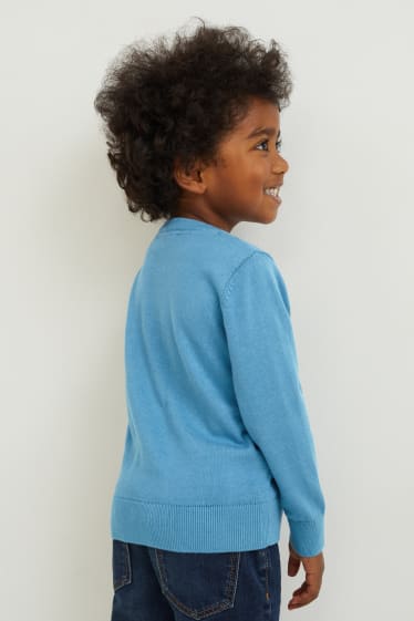 Kinder - Dino - Pullover - blau