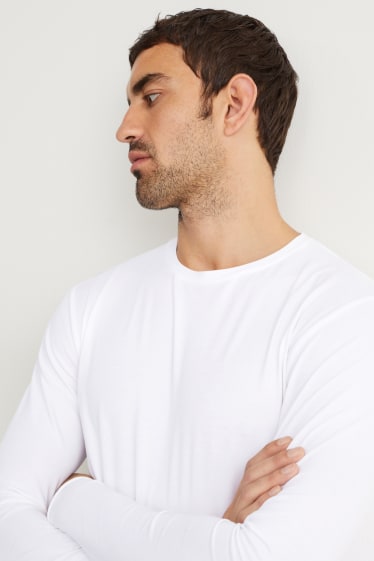 Herren - Langarmshirt - weiß
