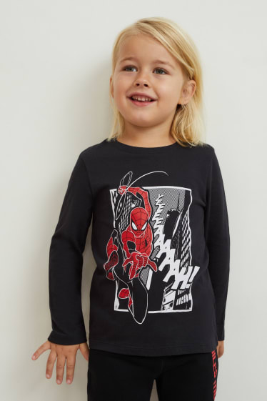 Kinderen: jongens - Set van 2 - Spider-Man - longsleeve - rood