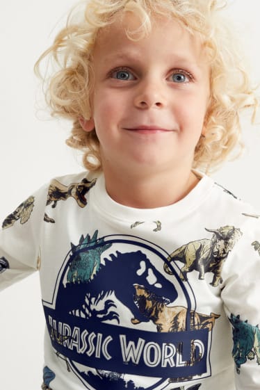 Kinder Buben - Multipack 2er - Jurassic World - Langarmshirt - cremeweiß