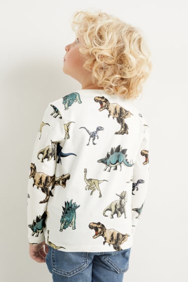 Kinder Buben - Multipack 2er - Jurassic World - Langarmshirt - cremeweiß