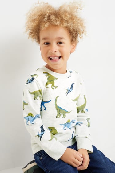 Kinderen: jongens - Dino - sweatshirt - licht grijs-mix