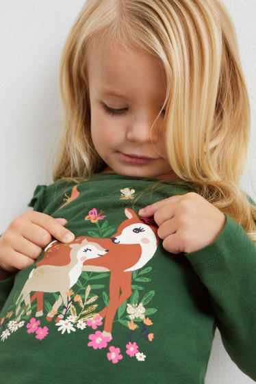 Kinder Mädchen - Multipack 3er - Langarmshirt - grün