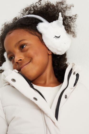 Kinderen: meisjes - Eenhoorn - oorwarmers - wit