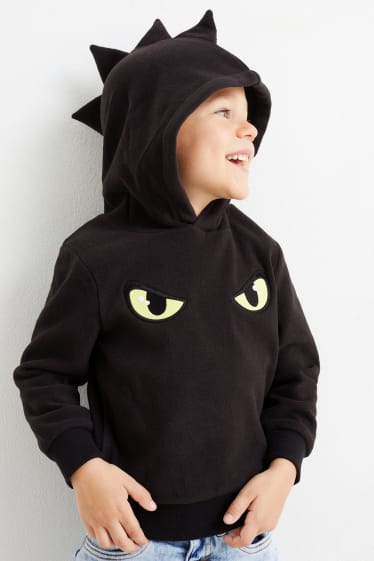 Kinder - Fleece-Hoodie - schwarz