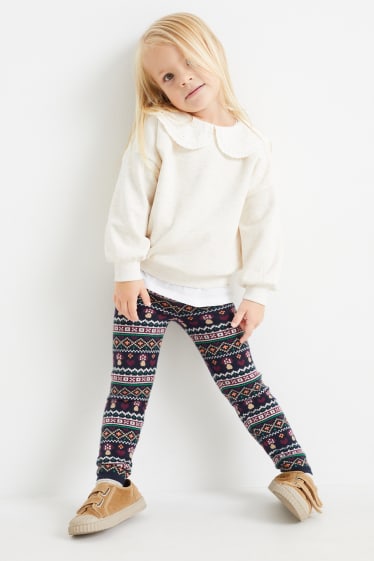 Enfants - Leggings en maille - bleu foncé