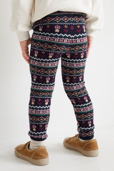Kinderen: meisjes - Gebreide legging - donkerblauw