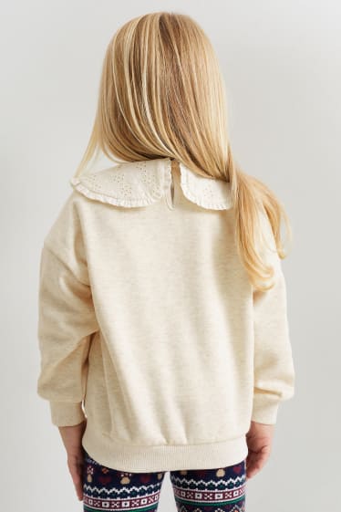 Kinderen: meisjes - Sweatshirt - licht beige