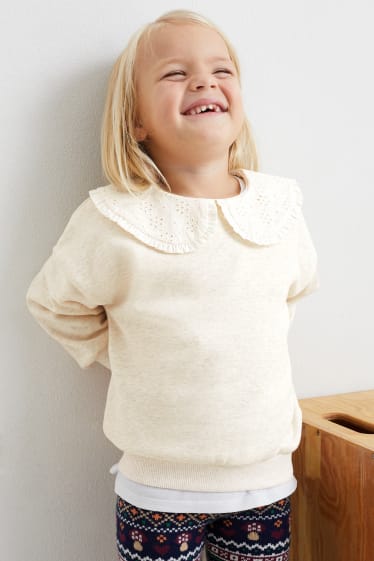 Kinderen: meisjes - Sweatshirt - licht beige