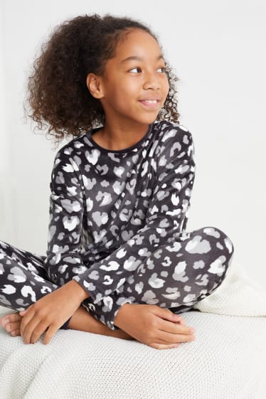 Niños - Pijama de invierno - 2 piezas - estampado - gris oscuro