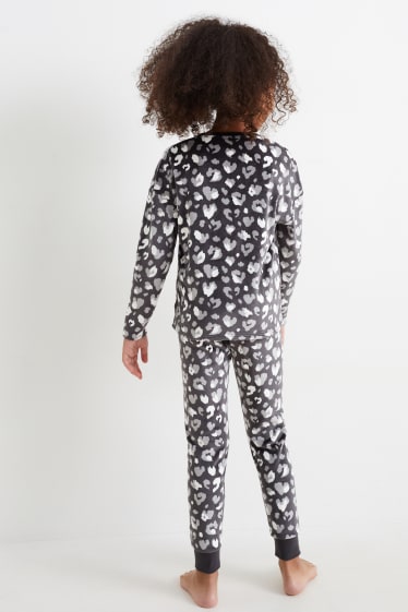 Bambine - Pigiama invernale - 2 pezzi - fantasia - grigio scuro