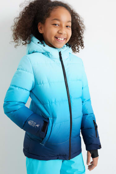 Bambine - Giacca da sci con cappuccio - blu scuro