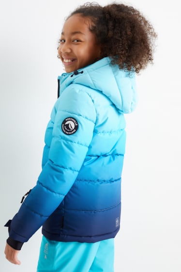 Bambine - Giacca da sci con cappuccio - blu scuro