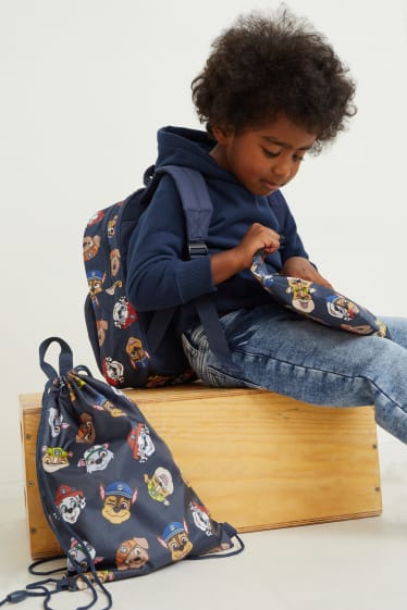 Enfants - Pat’ Patrouille - ensemble - sac à dos, sac de sport et sac à déjeuner - bleu foncé