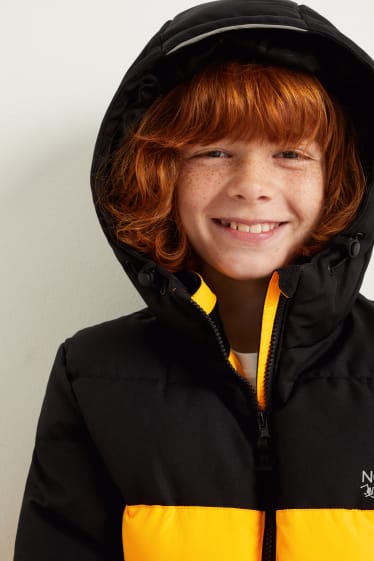 Enfants garçons - Veste de ski à capuche - déperlante - noir