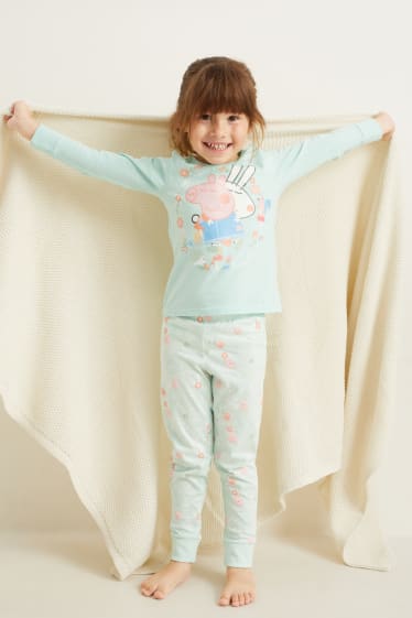 Bambine - Peppa Pig - pigiama - 2 pezzi - verde menta