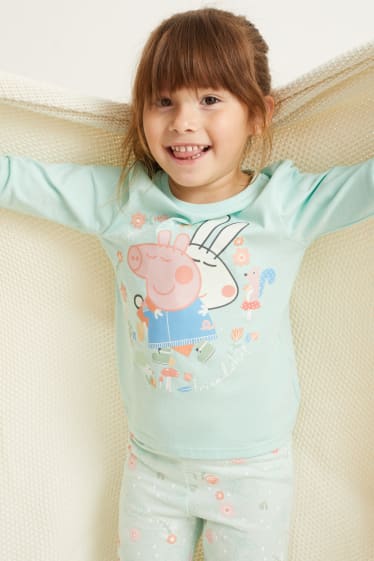 Bambine - Peppa Pig - pigiama - 2 pezzi - verde menta