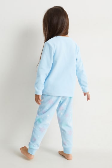 Copii - Frozen - pijama de fleece - 2 piese - albastru deschis