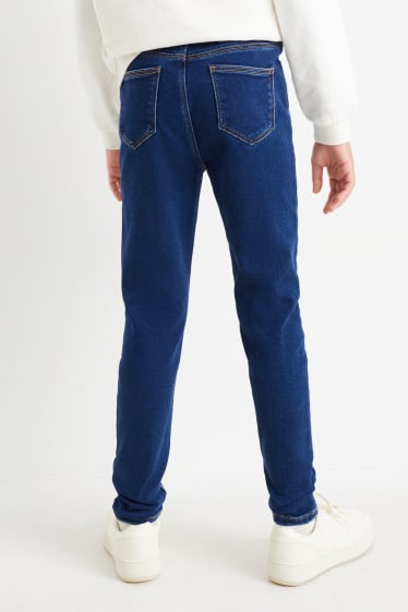 Dzieci - Skinny jeans - dżinsy ocieplane - LYCRA® - dżins-niebieski