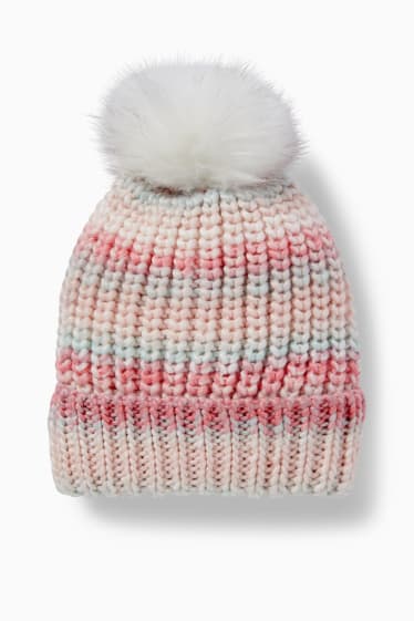 Enfants filles - Bonnet en maille - rose