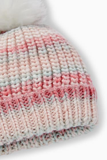 Enfants filles - Bonnet en maille - rose