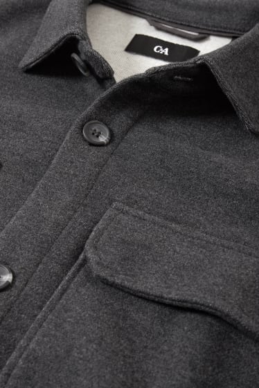 Herren - Hemdjacke - dunkelgrau