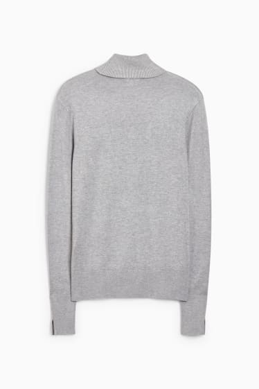 Damen - Basic-Rollkragenpullover - grau