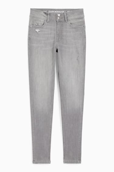 Nastolatki - CLOCKHOUSE - skinny jeans - średni stan - LYCRA® - dżins-jasnoszary
