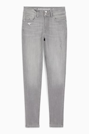 Dames - Skinny jeans - mid waist - LYCRA® - jeanslichtgrijs