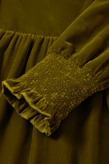 Kinder Mädchen - Samt-Kleid - grün