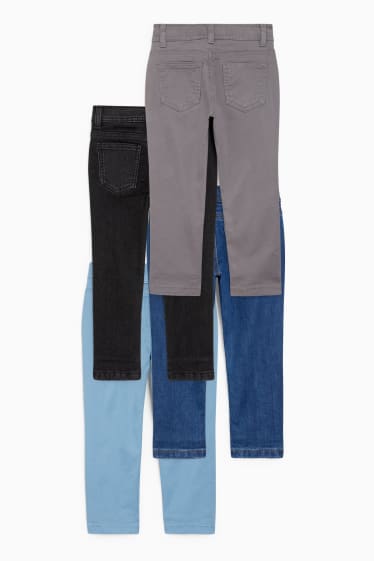 Children - Multipack of 4 - thermal jeans and thermal trousers - blue / light blue