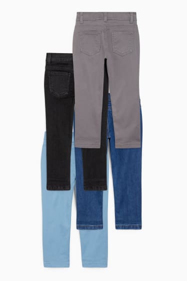 Kinderen - Set van 4 - thermojeans en thermobroek - blauw / lichtblauw