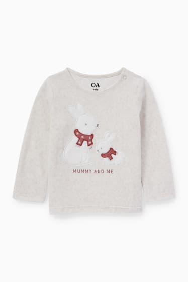 Bébés filles - Petit lapin - pyjama d’hiver pour bébé - 2 pièces - beige
