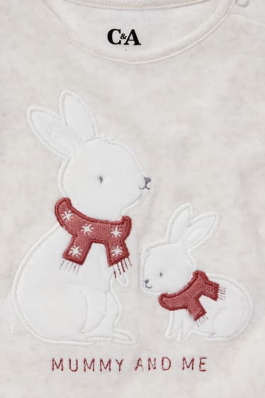 Bébés filles - Petit lapin - pyjama d’hiver pour bébé - 2 pièces - beige