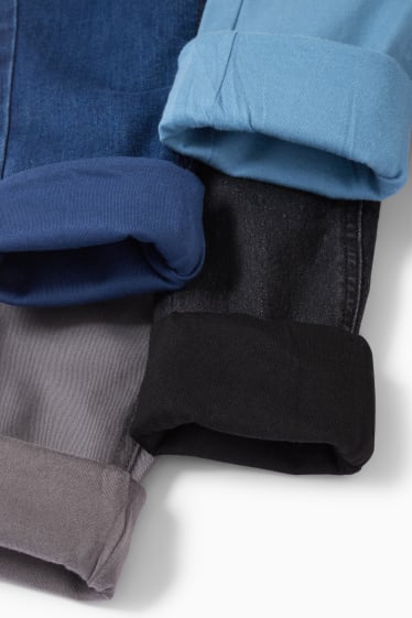 Kinder Buben - Multipack 4er - Thermojeans und Thermohose - blau / hellblau