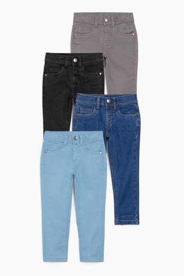 Dzieci - Wielopak, 4 pary - dżinsy i spodnie ocieplane - niebieski / jasnoniebieski
