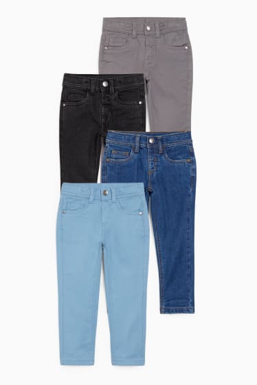 Kinder Buben - Multipack 4er - Thermojeans und Thermohose - blau / hellblau