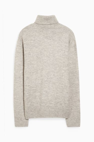 Herren - Rollkragenpullover - grau