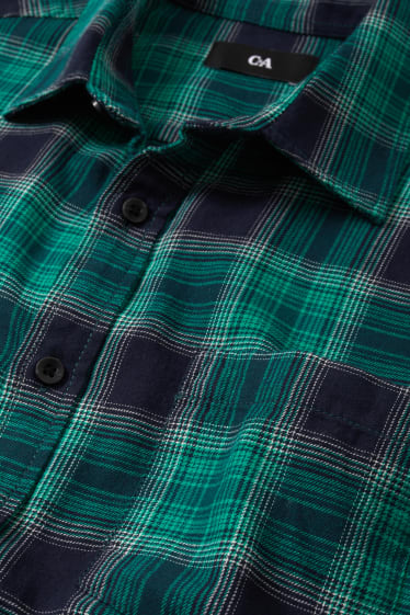 Hommes - Chemise - regular fit - col kent - à carreaux - vert
