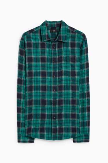 Hommes - Chemise - regular fit - col kent - à carreaux - vert
