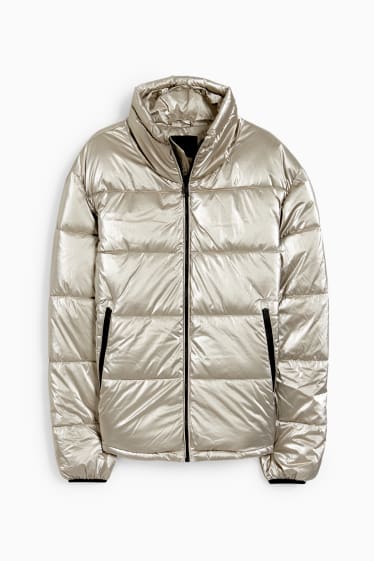 Women - Quilted jacket - silver