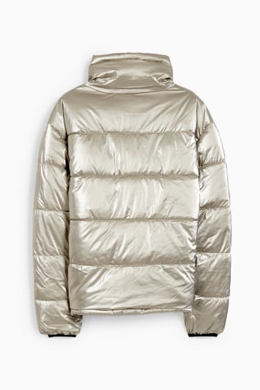 Women - Quilted jacket - silver