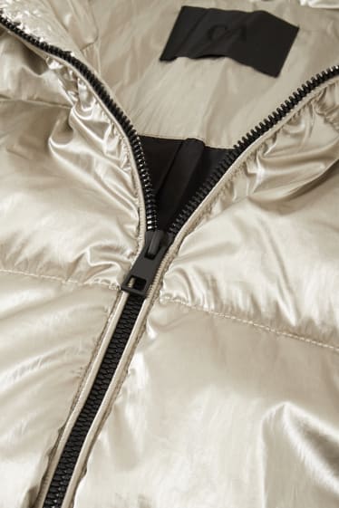 Women - Quilted jacket - silver