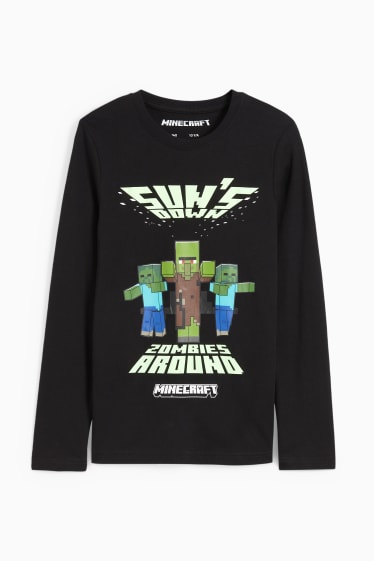 Kinderen: jongens - Minecraft - longsleeve - zwart